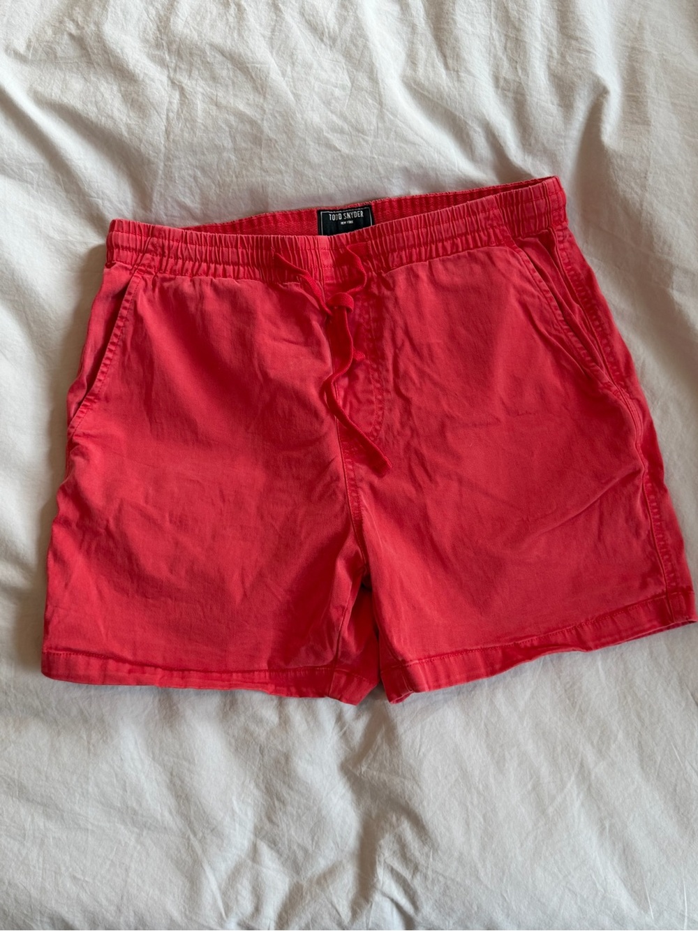 Todd Snyder Women's Red Drawstring Bermuda Shorts
